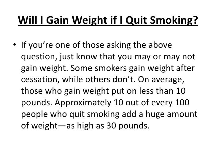 Avoiding quit smoking weight gain