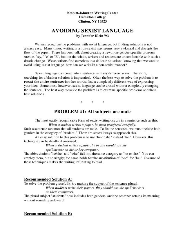 Dissertation language sexist