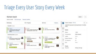 Triage Every User Story Every Week
 