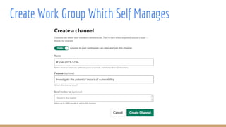 Create Work Group Which Self Manages
 