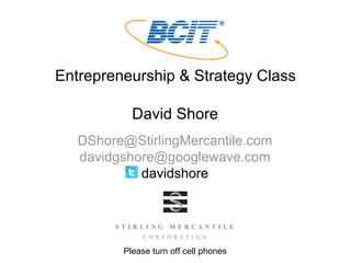 Entrepreneurship & Strategy Class 