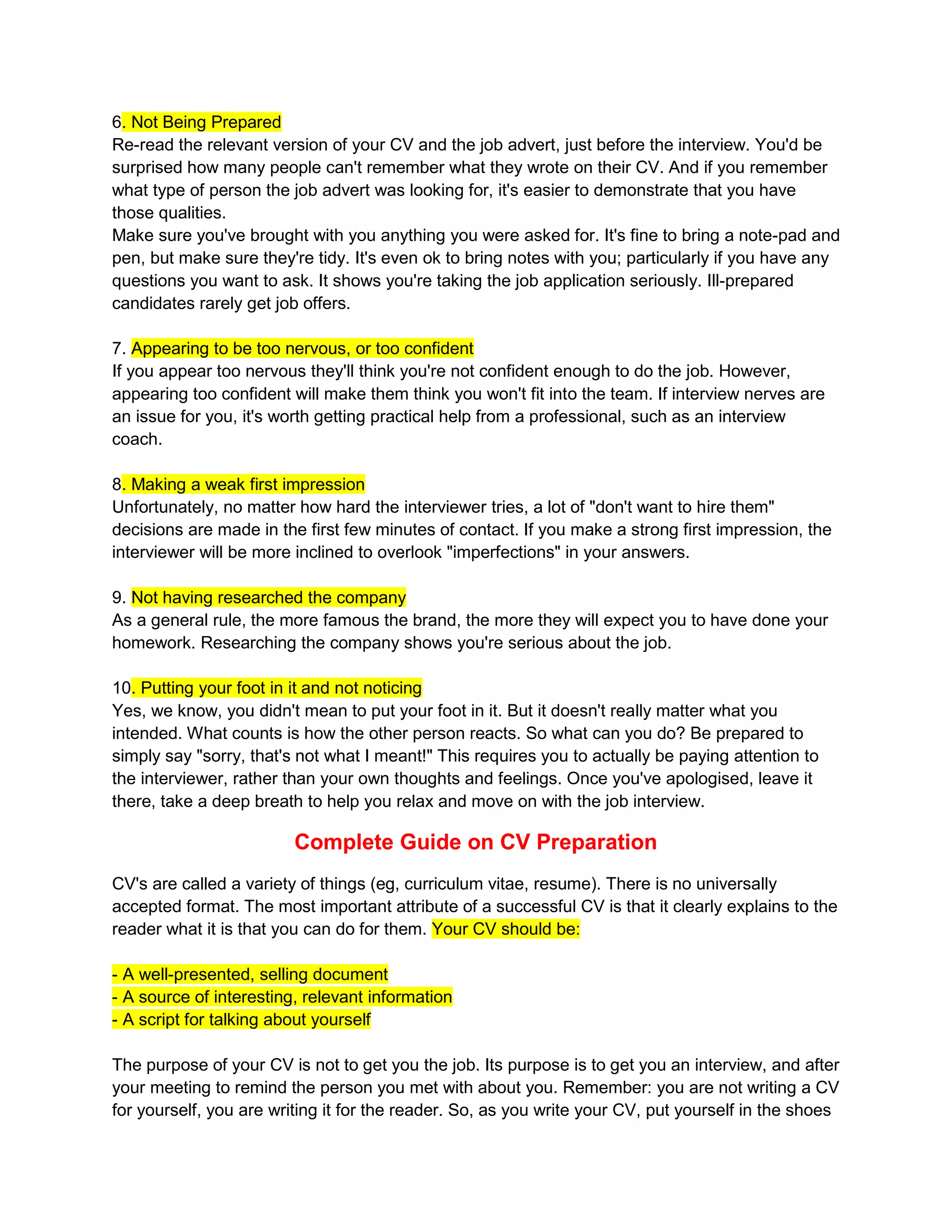 Avoid The Top 10 Interview Mistakes PDF Avoid the top 10 interview mistakes pdf