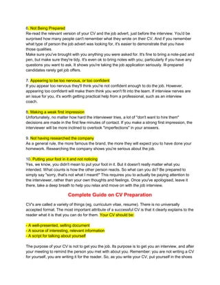 Avoid The Top 10 Interview Mistakes