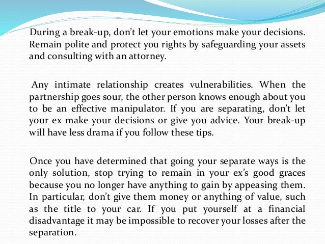 Avoid Trauma And Drama In Your Break Up