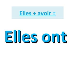Elles + avoir =

Elles ont

 