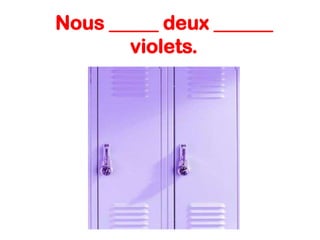 Nous _____ deux ______
violets.

 