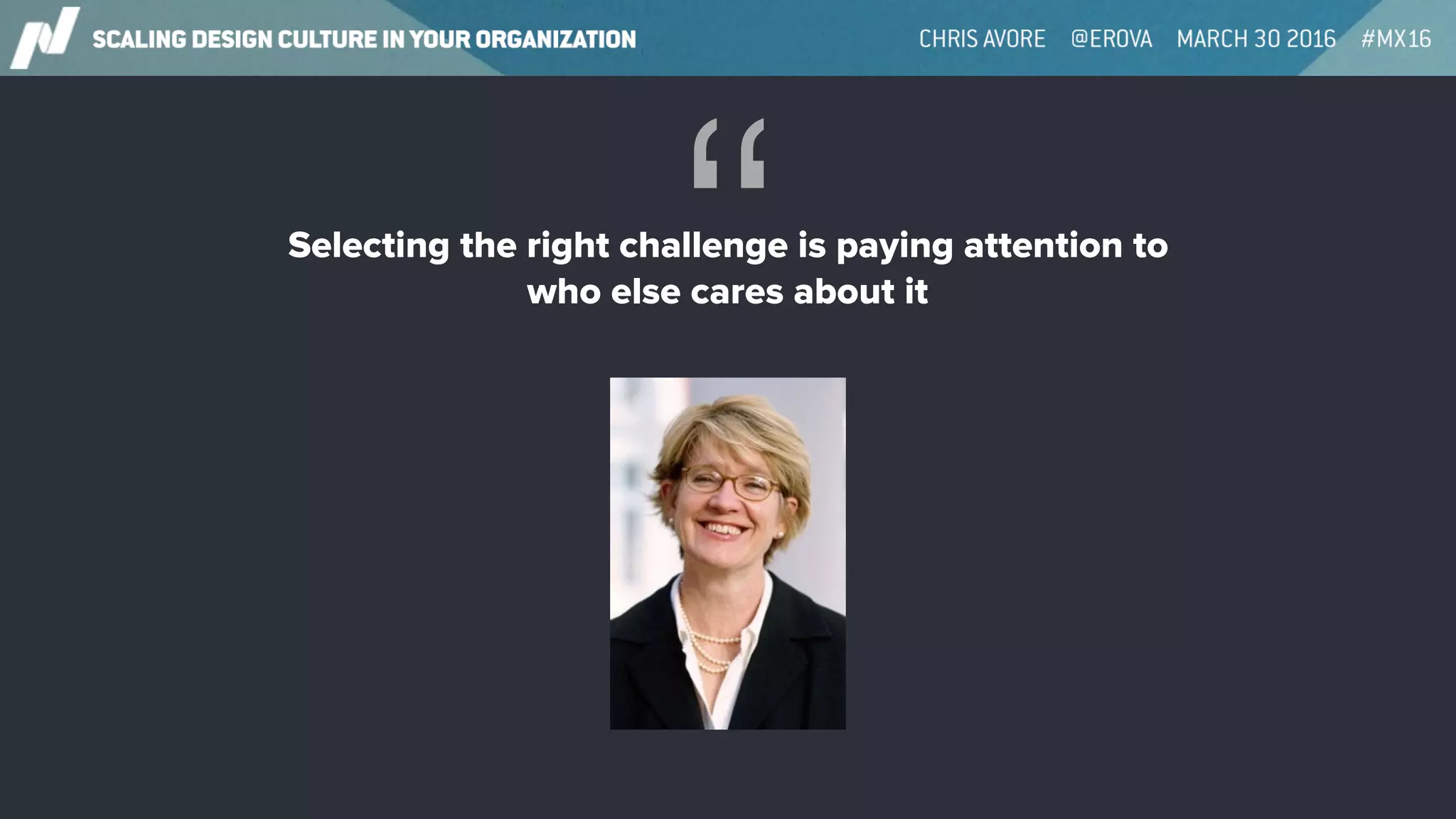 Selecting the right challenge is paying attention to
who else cares about it
“
 