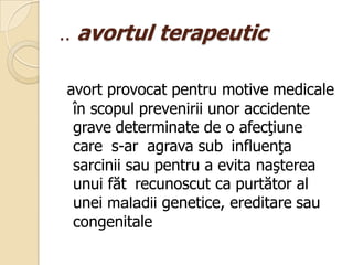 Avortul si consecintele lui | PPTX
