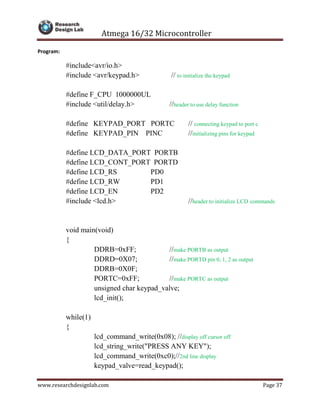 AVR Micro controller Interfacing | PDF