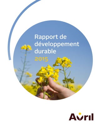 Rapport de
développement
durable
2015
 