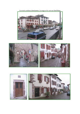 Les trois couleurs dominantes, le rouge et le vert sur fond blanc
 