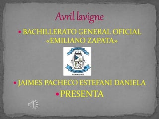  BACHILLERATO GENERAL OFICIAL
«EMILIANO ZAPATA»
 JAIMES PACHECO ESTEFANI DANIELA
PRESENTA
 