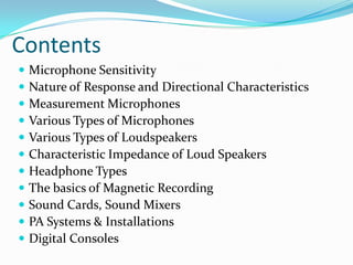 Audio devices and applications | PPTX