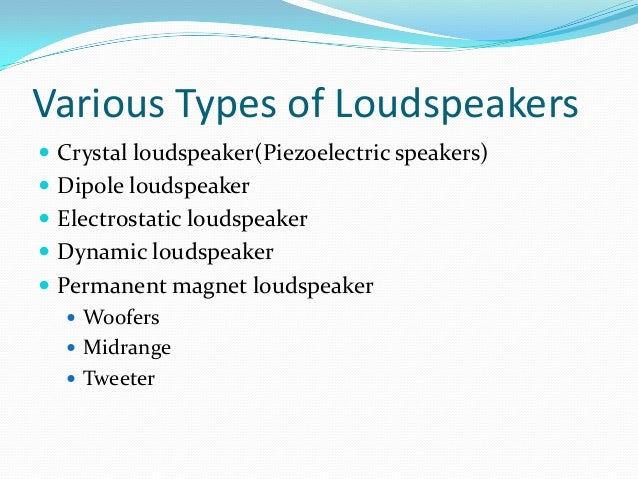 types of loudspeaker