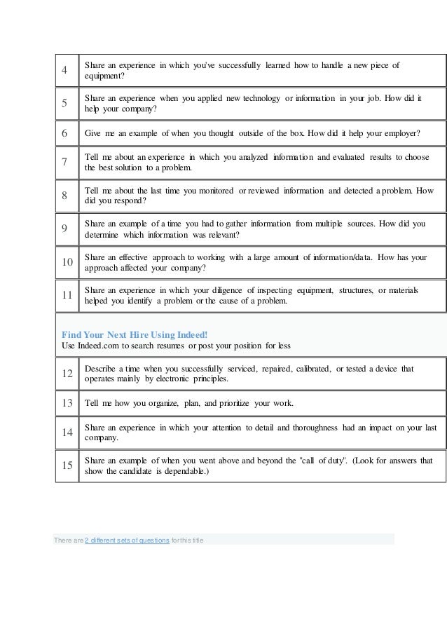 Av technician interview questions