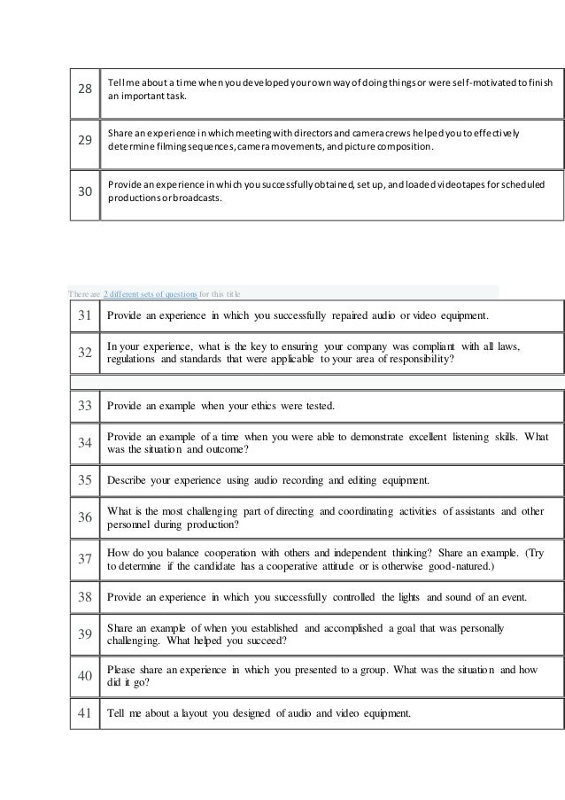 Av technician interview questions