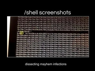 /shell screenshots
dissecting mayhem infections
 