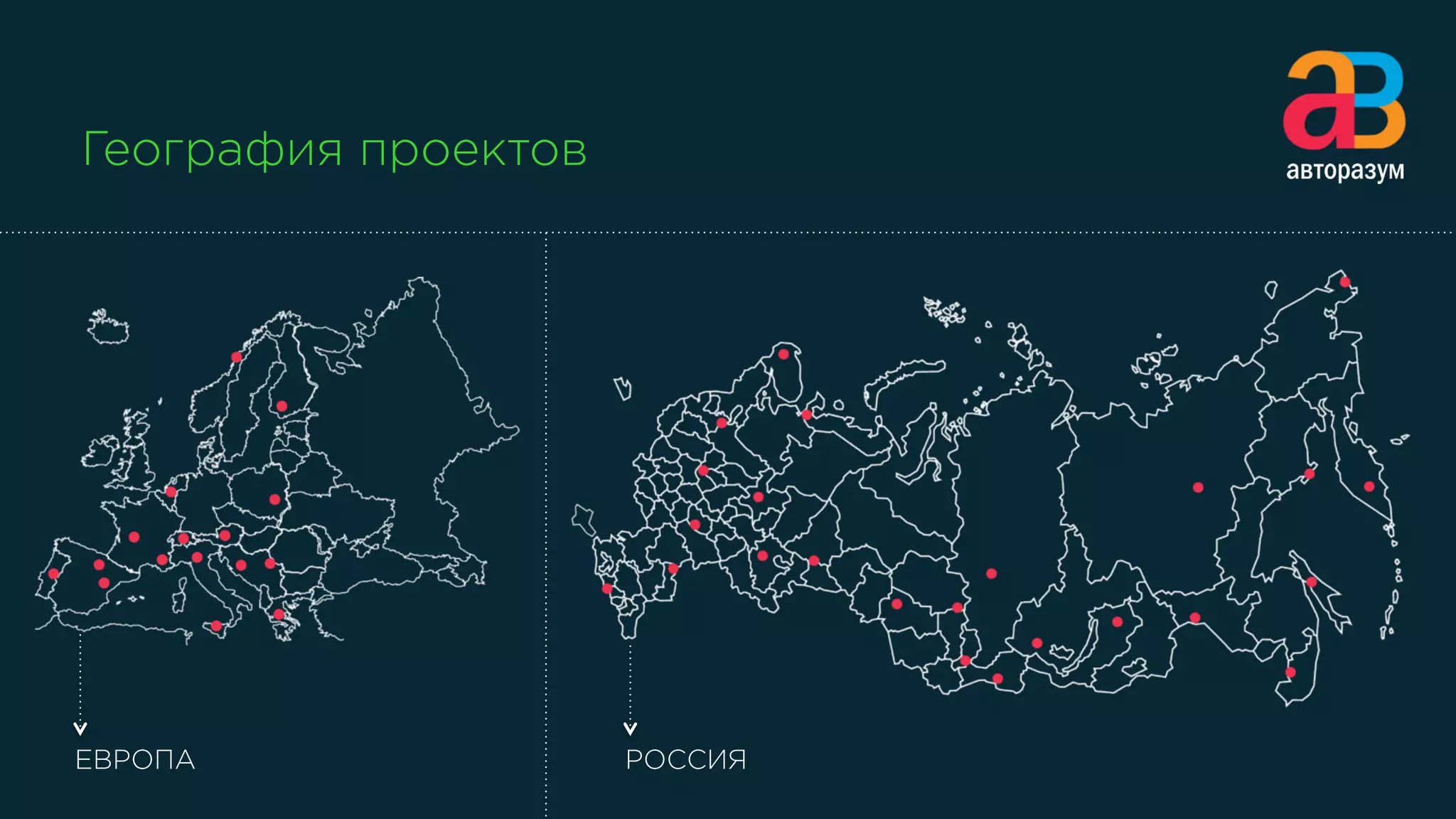География проектов
ЕВРОПА РОССИЯ
 