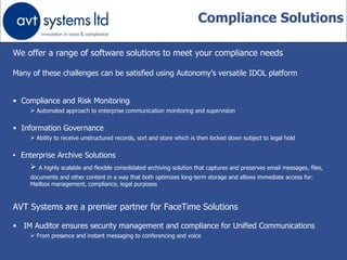 AVT Systems Ltd - Solutions & Services | PPT