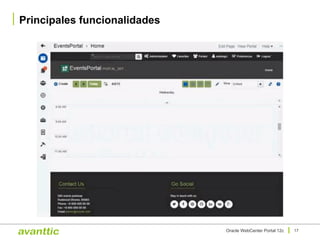 Principales funcionalidades
17Oracle WebCenter Portal 12c
 