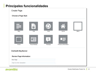 Principales funcionalidades
25Oracle WebCenter Portal 12c
 