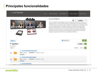 Principales funcionalidades
29Oracle WebCenter Portal 12c
 