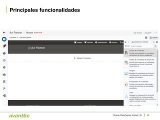 Principales funcionalidades
30Oracle WebCenter Portal 12c
 