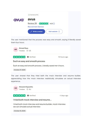 avua Review: Pros, Cons, Features & How It Helps You Beat the ATS | PDF