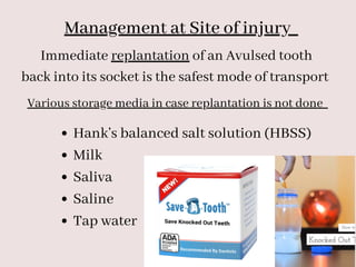 Power point presentation on Dental Avulsion | PDF