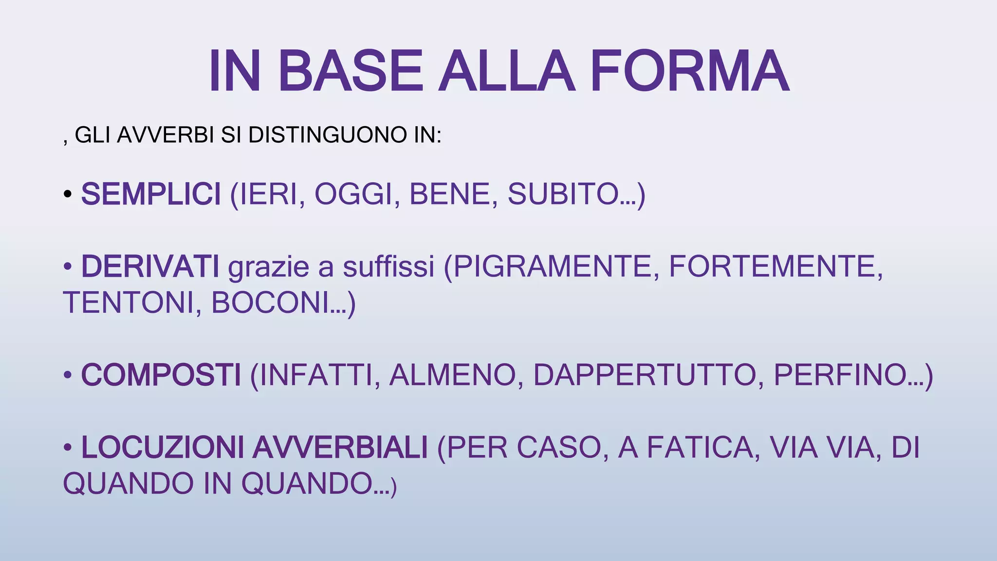 l avverbio di chi consegna