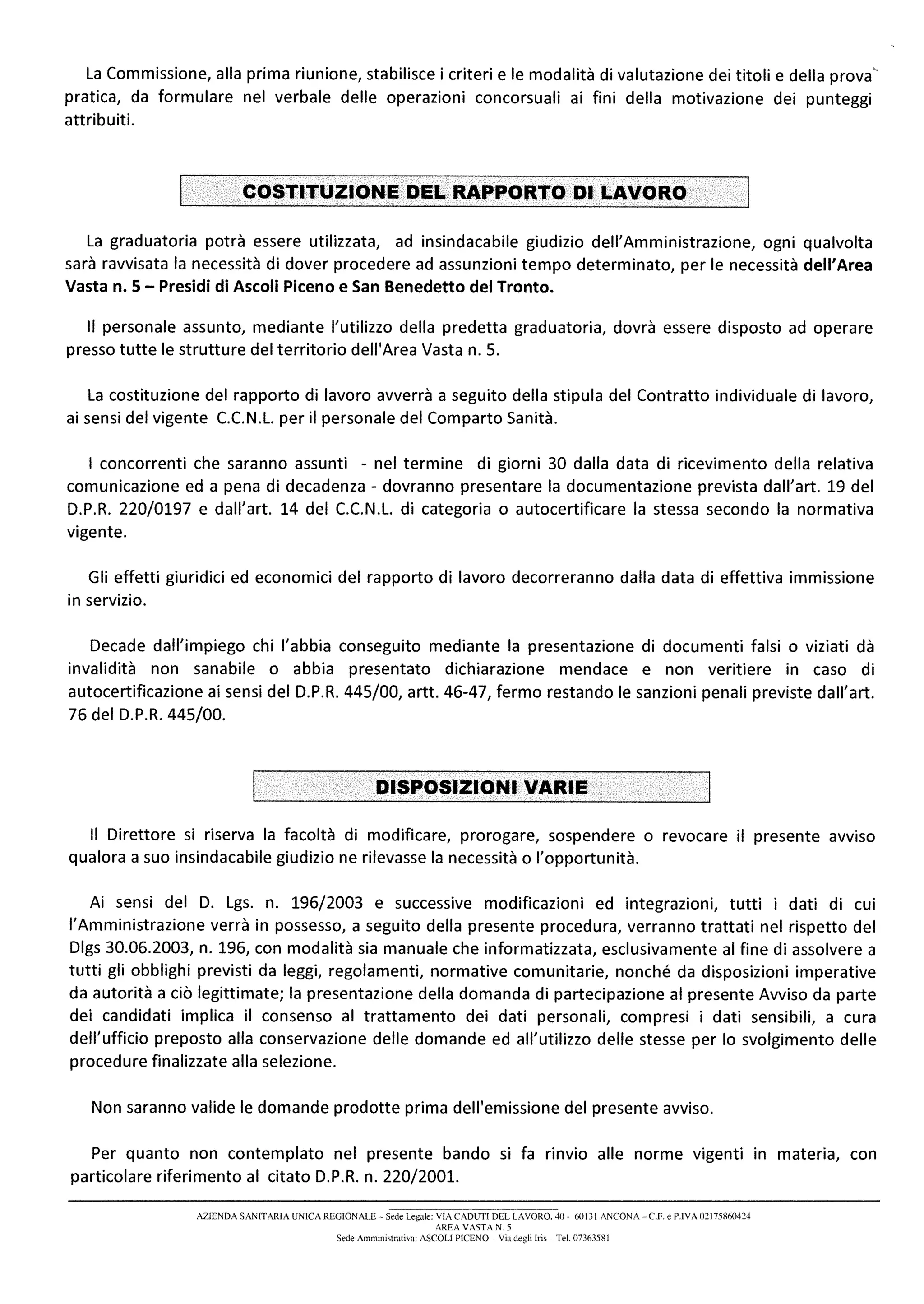 Avviso pubblico per selezione autisti ambulanza ASUR Marche zona 5