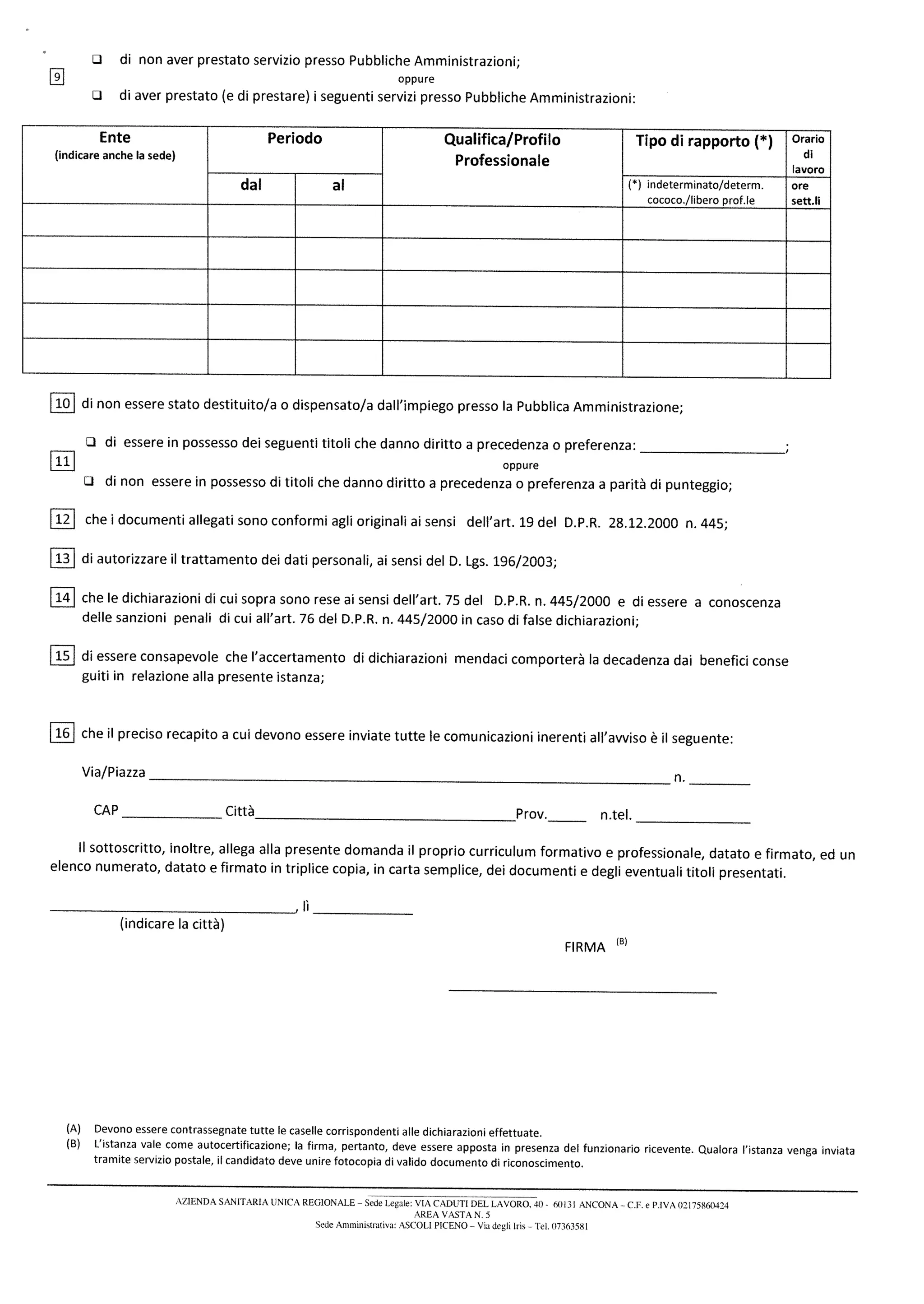 Avviso pubblico per selezione autisti ambulanza ASUR Marche zona 5