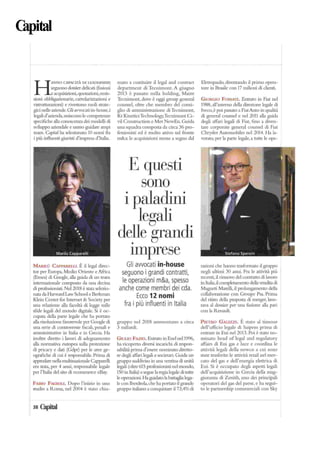 Orrick nella classifica "Avvocati d'affari, i top d'Italia"