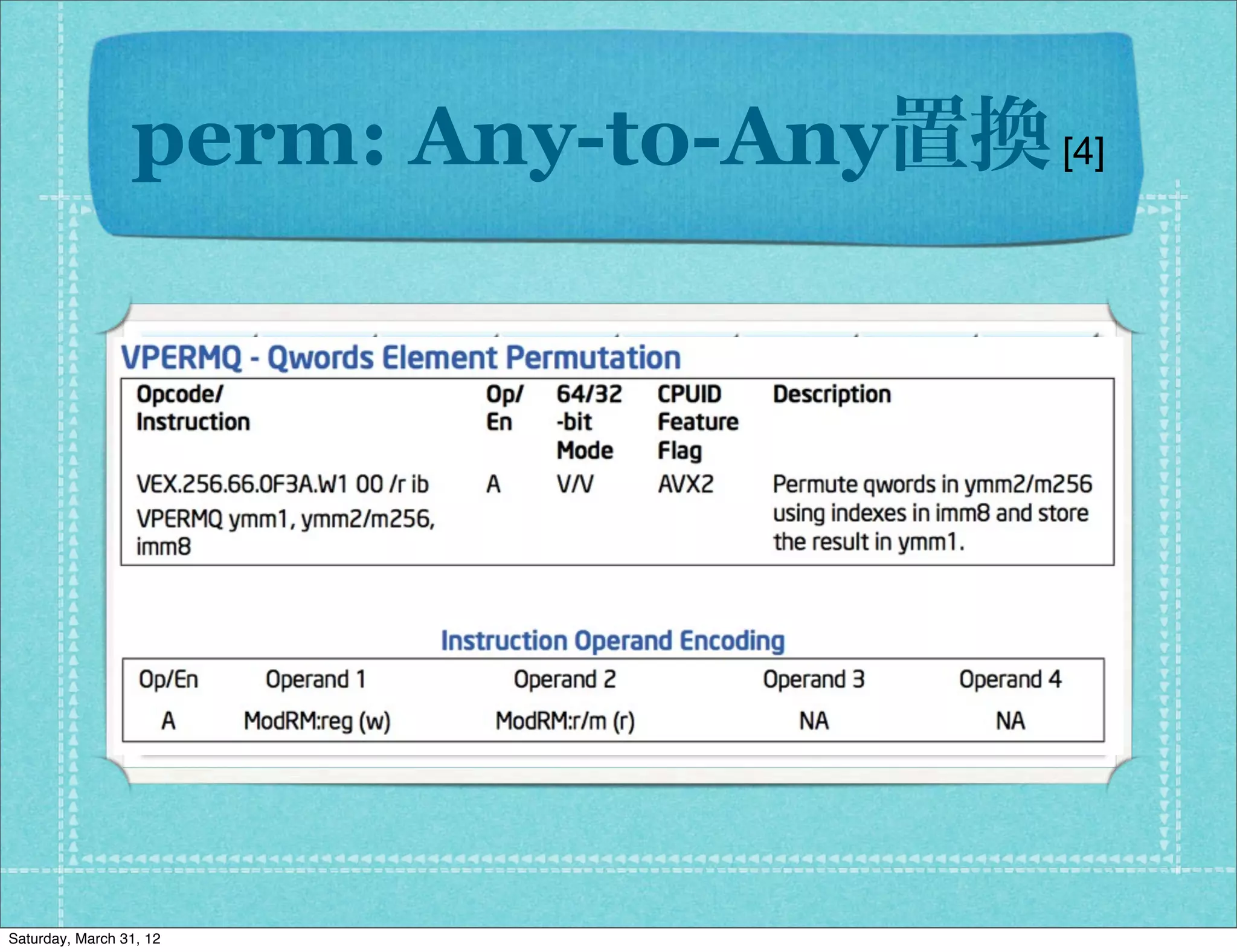 perm: Any-to-Any置換 [4]




Saturday, March 31, 12
 