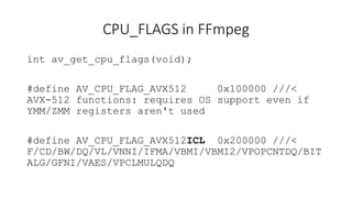 AVX512 assembly language in FFmpeg | PPTX