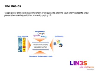 The Basics

Tagging your online ads is an important prerequisite to allowing your analytics tool to show
you which marketing activities are really paying off.




                                                                 !
 