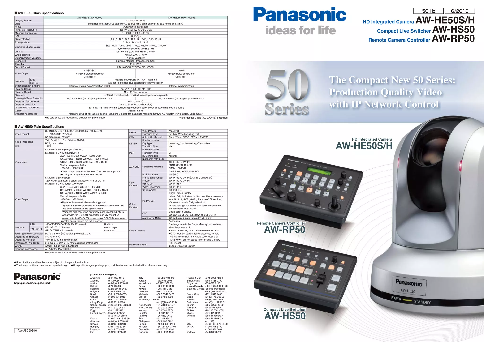 Panasonic AW-HS50 | PDF