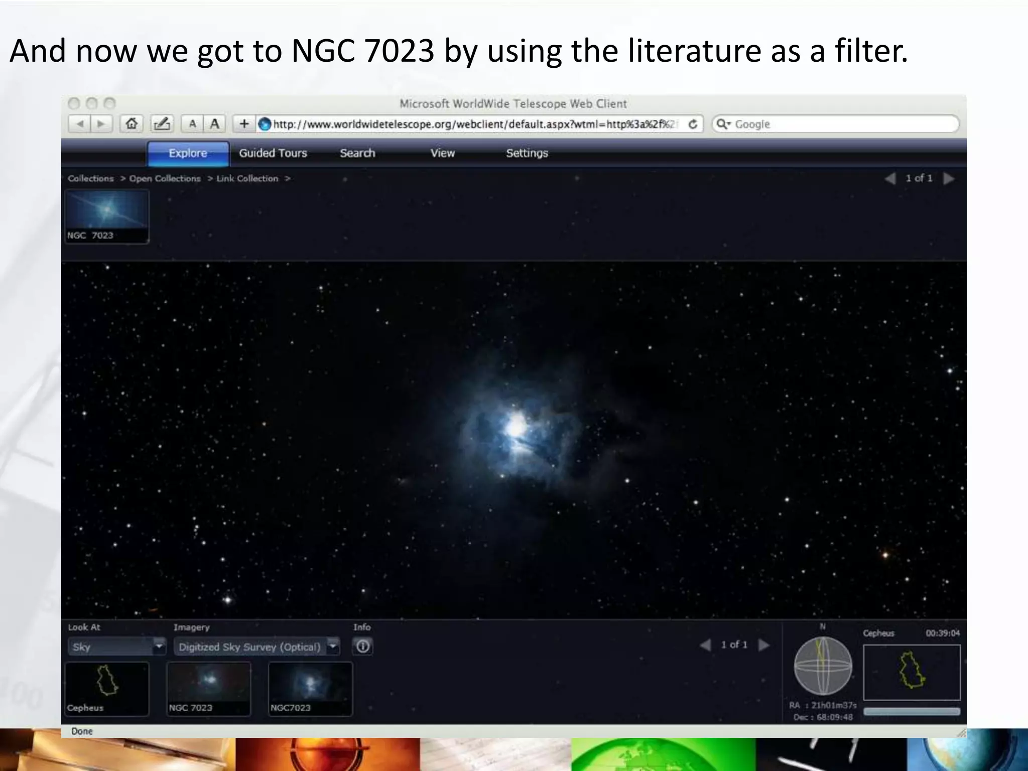 And now we got to NGC 7023 by using the literature as a filter.
 
