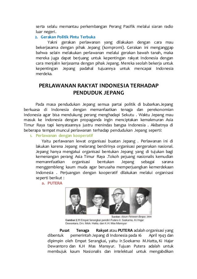 Organisasi Pada Zaman Pendudukan Jepang Yang Dipimpin Oleh Empat