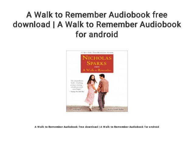a walk to remember book pdf free download