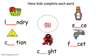 How to teach digraphs aw and au - both have the same sound an can be ...