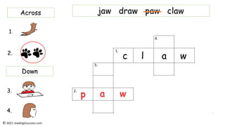 How to teach digraphs aw and au - both have the same sound an can be ...