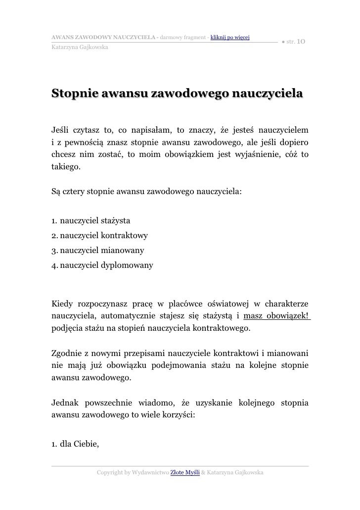 Awans Zawodowy Nauczyciela