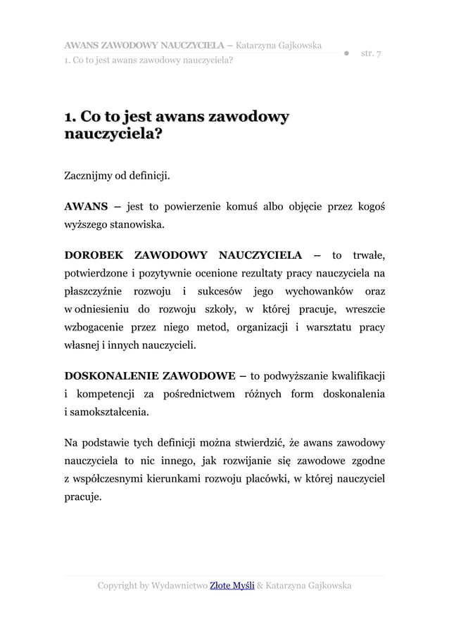 Awans zawodowy nauczyciela - ebook | PDF