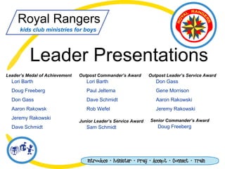 Aaron Rakowski Awards Night 2002 | PPT