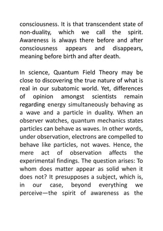 THE IMPORTANCE OF AWARENESS AND CONSCIOUSNESS | PDF