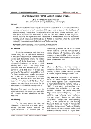 CREATING AWARENESS FOR THE CASHLESS ECONOMY OF INDIA | PDF