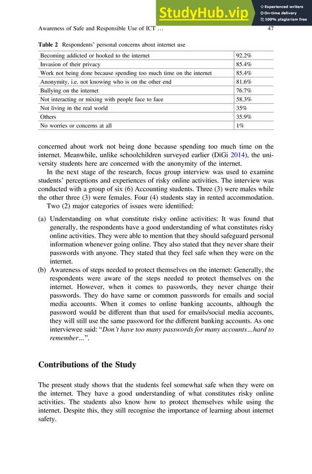 Awareness Of Safe And Responsible Use Of ICT Among Students In A ...