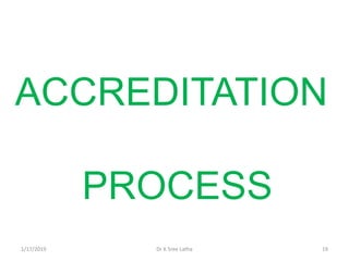 1/17/2019 19Dr K Sree Latha
ACCREDITATION
PROCESS
 