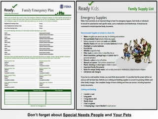 Don’t forget about Special Needs People and Your Pets
 